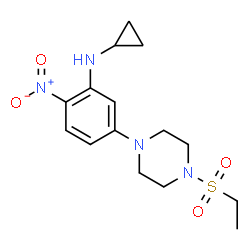 ChemSpider 2D Image | N-Cyclopropyl-5-[4-(ethylsulfonyl)-1-piperazinyl]-2-nitroaniline | C15H22N4O4S