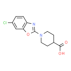 ChemSpider 2D Image | 1-(6-chlorobenzo[d]oxazol-2-yl)piperidine-4-carboxylic acid | C13H13ClN2O3