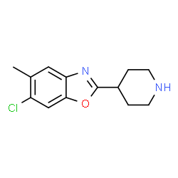 ChemSpider 2D Image | 6-Chloro-5-methyl-2-(4-piperidinyl)-1,3-benzoxazole | C13H15ClN2O