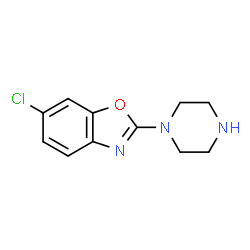 ChemSpider 2D Image | 6-Chloro-2-(1-piperazinyl)-1,3-benzoxazole | C11H12ClN3O