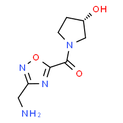 ChemSpider 2D Image | (3S)-1-[3-(aminomethyl)-1,2,4-oxadiazole-5-carbonyl]pyrrolidin-3-ol | C8H12N4O3