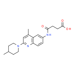 ChemSpider 2D Image | 3-{[4-METHYL-2-(4-METHYLPIPERIDIN-1-YL)QUINOLIN-6-YL]CARBAMOYL}PROPANOIC ACID | C20H25N3O3