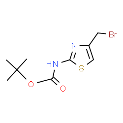 ChemSpider 2D Image | tert-Butyl (4-(bromomethyl)thiazol-2-yl)carbamate | C9H13BrN2O2S