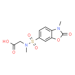 ChemSpider 2D Image | (N-methyl-3-methyl-2-oxo-1,3-benzoxazole-6-sulfonamido)acetic acid | C11H12N2O6S