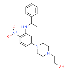 ChemSpider 2D Image | 2-(4-{4-Nitro-3-[(1-phenylethyl)amino]phenyl}-1-piperazinyl)ethanol | C20H26N4O3
