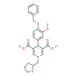 ChemSpider 2D Image | Dimethyl 4-[4-(benzyloxy)-3-methoxyphenyl]-1-(tetrahydro-2-furanylmethyl)-1,4-dihydro-3,5-pyridinedicarboxylate | C28H31NO7