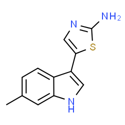 ChemSpider 2D Image | 5-(6-Methyl-1H-indol-3-yl)-2-thiazolamine | C12H11N3S