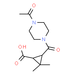 ChemSpider 2D Image | 3-(4-acetylpiperazine-1-carbonyl)-2,2-dimethylcyclopropane-1-carboxylic acid | C13H20N2O4