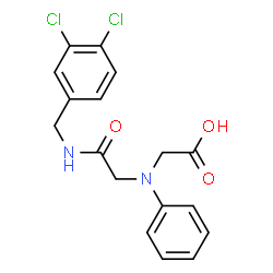 ChemSpider 2D Image | [{2-[(3,4-Dichlorobenzyl)amino]-2-oxoethyl}(phenyl)amino]acetic acid | C17H16Cl2N2O3