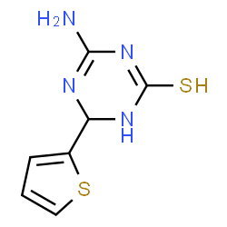 ChemSpider 2D Image | 4-amino-6-(thiophen-2-yl)-1,6-dihydro-1,3,5-triazine-2-thiol | C7H8N4S2