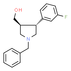 ChemSpider 2D Image | [(3S,4R)-1-Benzyl-4-(3-fluorophenyl)-3-pyrrolidinyl]methanol | C18H20FNO