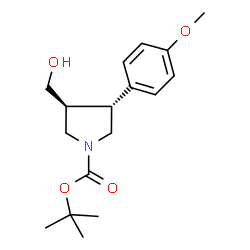 ChemSpider 2D Image | tert-Butyl (3S,4R)-3-(hydroxymethyl)-4-(4-methoxyphenyl)pyrrolidine-1-carboxylate | C17H25NO4