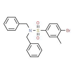 ChemSpider 2D Image | N,N-Dibenzyl-4-bromo-3-methylbenzenesulfonamide | C21H20BrNO2S