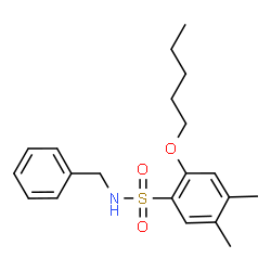 ChemSpider 2D Image | N-Benzyl-4,5-dimethyl-2-(pentyloxy)benzenesulfonamide | C20H27NO3S