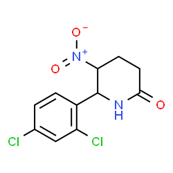 ChemSpider 2D Image | 6-(2,4-Dichlorophenyl)-5-nitro-2-piperidinone | C11H10Cl2N2O3