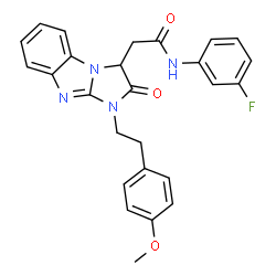 ChemSpider 2D Image | N-(3-Fluorophenyl)-2-{1-[2-(4-methoxyphenyl)ethyl]-2-oxo-2,3-dihydro-1H-imidazo[1,2-a]benzimidazol-3-yl}acetamide | C26H23FN4O3
