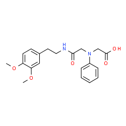 ChemSpider 2D Image | [({[2-(3,4-dimethoxyphenyl)ethyl]carbamoyl}methyl)(phenyl)amino]acetic acid | C20H24N2O5