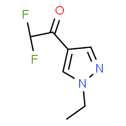 ChemSpider 2D Image | 1-(1-ethylpyrazol-4-yl)-2,2-difluoroethanone | C7H8F2N2O