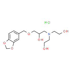 ChemSpider 2D Image | 1-(1,3-Benzodioxol-5-ylmethoxy)-3-[bis(2-hydroxyethyl)amino]-2-propanol hydrochloride (1:1) | C15H24ClNO6