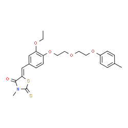 ChemSpider 2D Image | (5Z)-5-(3-Ethoxy-4-{2-[2-(4-methylphenoxy)ethoxy]ethoxy}benzylidene)-3-methyl-2-thioxo-1,3-thiazolidin-4-one | C24H27NO5S2