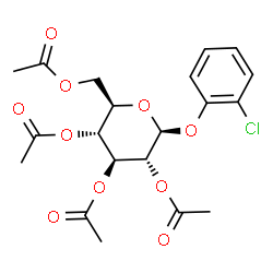 ChemSpider 2D Image | 2-Chlorophenyl 2,3,4,6-tetra-O-acetyl-beta-D-glucopyranoside | C20H23ClO10