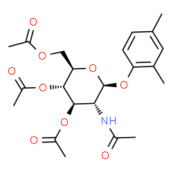 ChemSpider 2D Image | 2,4-Dimethylphenyl 2-acetamido-3,4,6-tri-O-acetyl-2-deoxy-beta-D-glucopyranoside | C22H29NO9