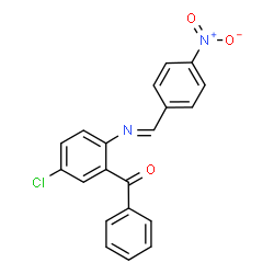 ChemSpider 2D Image | {5-Chloro-2-[(E)-(4-nitrobenzylidene)amino]phenyl}(phenyl)methanone | C20H13ClN2O3