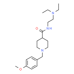 ChemSpider 2D Image | N-[2-(Diethylamino)ethyl]-1-(4-methoxybenzyl)-4-piperidinecarboxamide | C20H33N3O2