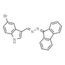 ChemSpider 2D Image | 5-Bromo-3-[(E)-(9H-fluoren-9-ylidenehydrazono)methyl]-1H-indole | C22H14BrN3