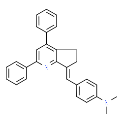 ChemSpider 2D Image | 4-[(E)-(2,4-Diphenyl-5,6-dihydro-7H-cyclopenta[b]pyridin-7-ylidene)methyl]-N,N-dimethylaniline | C29H26N2