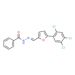 ChemSpider 2D Image | N'-{(E)-[5-(2,4,5-Trichlorophenyl)-2-furyl]methylene}benzohydrazide | C18H11Cl3N2O2