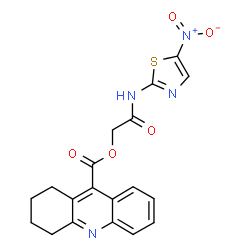 ChemSpider 2D Image | 2-[(5-Nitro-1,3-thiazol-2-yl)amino]-2-oxoethyl 1,2,3,4-tetrahydro-9-acridinecarboxylate | C19H16N4O5S