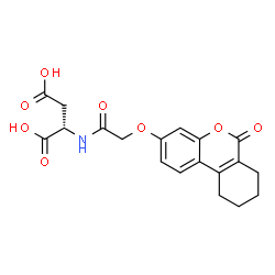 ChemSpider 2D Image | N-{[(6-Oxo-7,8,9,10-tetrahydro-6H-benzo[c]chromen-3-yl)oxy]acetyl}-L-aspartic acid | C19H19NO8