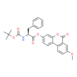 ChemSpider 2D Image | 8-Methoxy-6-oxo-6H-benzo[c]chromen-3-yl N-{[(2-methyl-2-propanyl)oxy]carbonyl}-L-phenylalaninate | C28H27NO7