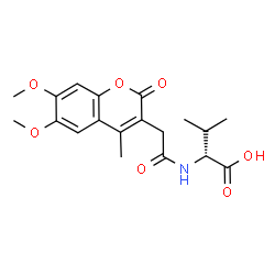 ChemSpider 2D Image | N-[(6,7-Dimethoxy-4-methyl-2-oxo-2H-chromen-3-yl)acetyl]-D-valine | C19H23NO7