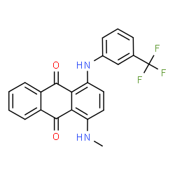 ChemSpider 2D Image | 1-(Methylamino)-4-{[3-(trifluoromethyl)phenyl]amino}-9,10-anthraquinone | C22H15F3N2O2