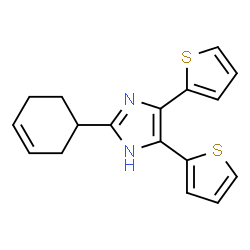 ChemSpider 2D Image | 2-(3-Cyclohexen-1-yl)-4,5-di(2-thienyl)-1H-imidazole | C17H16N2S2