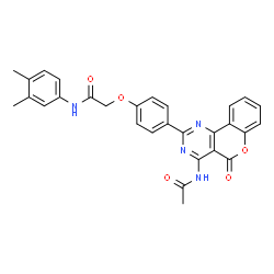ChemSpider 2D Image | 2-[4-(4-Acetamido-5-oxo-5H-chromeno[4,3-d]pyrimidin-2-yl)phenoxy]-N-(3,4-dimethylphenyl)acetamide | C29H24N4O5