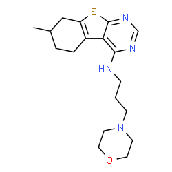 ChemSpider 2D Image | 7-Methyl-N-[3-(4-morpholinyl)propyl]-5,6,7,8-tetrahydro[1]benzothieno[2,3-d]pyrimidin-4-amine | C18H26N4OS