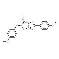 ChemSpider 2D Image | 5-(4-Methoxybenzylidene)-2-(4-methoxyphenyl)[1,3]thiazolo[3,2-b][1,2,4]triazol-6(5H)-one | C19H15N3O3S
