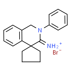 ChemSpider 2D Image | 2'-Phenyl-1',2'-dihydro-3'H-spiro[cyclopentane-1,4'-isoquinolin]-3'-iminium bromide | C19H21BrN2