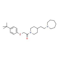 ChemSpider 2D Image | 1-{4-[2-(1-Azepanyl)ethyl]-1-piperidinyl}-2-[4-(2-methyl-2-propanyl)phenoxy]ethanone | C25H40N2O2