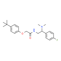 ChemSpider 2D Image | N-[2-(Dimethylamino)-2-(4-fluorophenyl)ethyl]-2-[4-(2-methyl-2-propanyl)phenoxy]acetamide | C22H29FN2O2