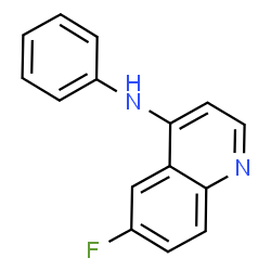 ChemSpider 2D Image | 6-Fluoro-N-phenyl-4-quinolinamine | C15H11FN2