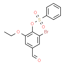 ChemSpider 2D Image | 2-Bromo-6-ethoxy-4-formylphenyl benzenesulfonate | C15H13BrO5S