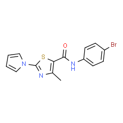 ChemSpider 2D Image | N-(4-Bromophenyl)-4-methyl-2-(1H-pyrrol-1-yl)-1,3-thiazole-5-carboxamide | C15H12BrN3OS