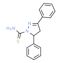 ChemSpider 2D Image | 3,5-Diphenyl-4,5-dihydro-1H-pyrazole-1-carbothioamide | C16H15N3S