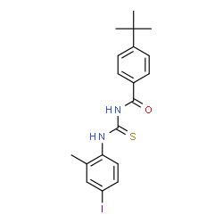 ChemSpider 2D Image | N-[(4-Iodo-2-methylphenyl)carbamothioyl]-4-(2-methyl-2-propanyl)benzamide | C19H21IN2OS
