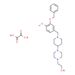 ChemSpider 2D Image | 2-(4-{1-[3-(Benzyloxy)-4-methoxybenzyl]-4-piperidinyl}-1-piperazinyl)ethanol ethanedioate (1:1) | C28H39N3O7