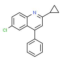 ChemSpider 2D Image | 6-Chloro-2-cyclopropyl-4-phenylquinoline | C18H14ClN